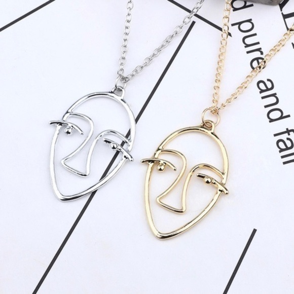 3/$30 🤍 Abstract Face Necklace - Picture 2 of 2
